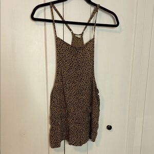 Aerie Brown Leopard Print Romper -XS - with pockets